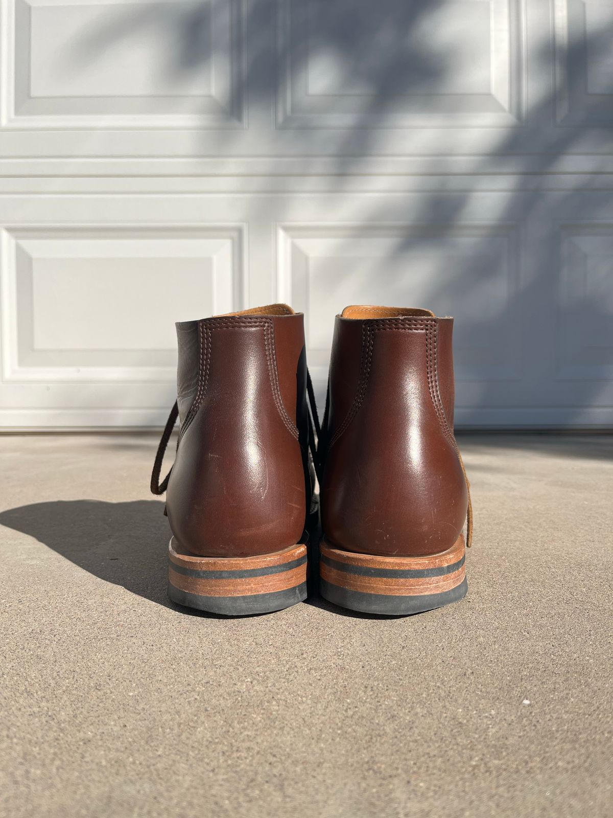 Photo by udi on November 5, 2022 of the Viberg Boondocker BCT in Horween Pigment Brown Workshoe Butt.