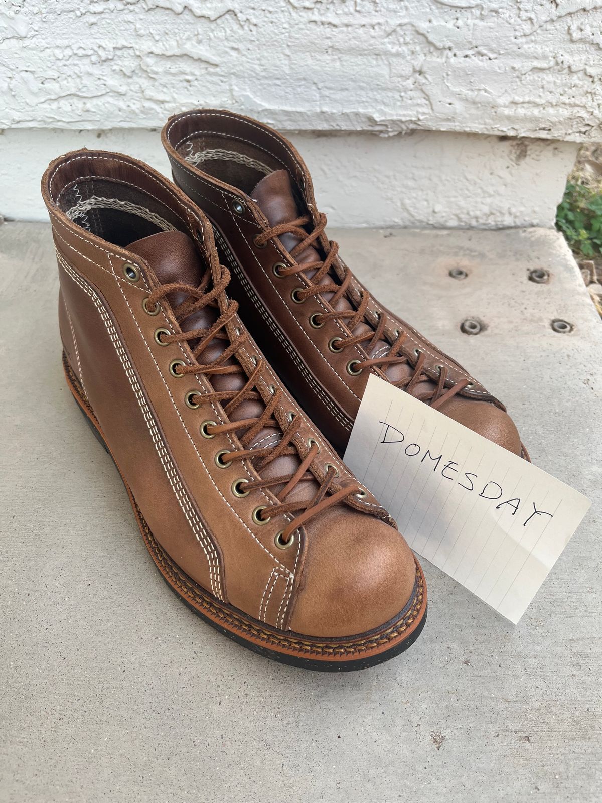 Photo by udi on October 5, 2024 of the Thorogood 1892 Portage in Horween Natural Chromexcel.
