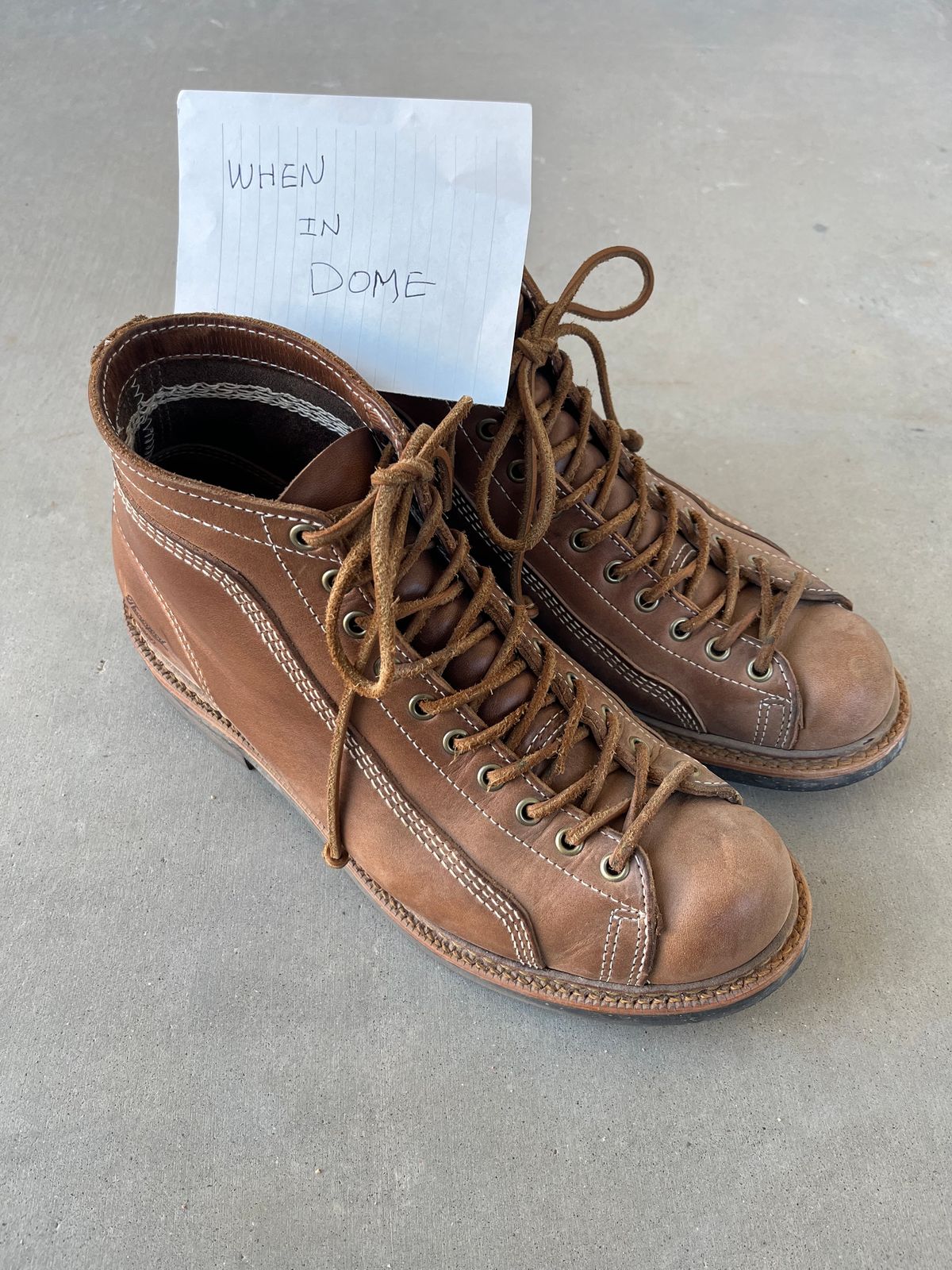 Photo by udi on November 5, 2024 of the Thorogood 1892 Portage in Horween Natural Chromexcel.