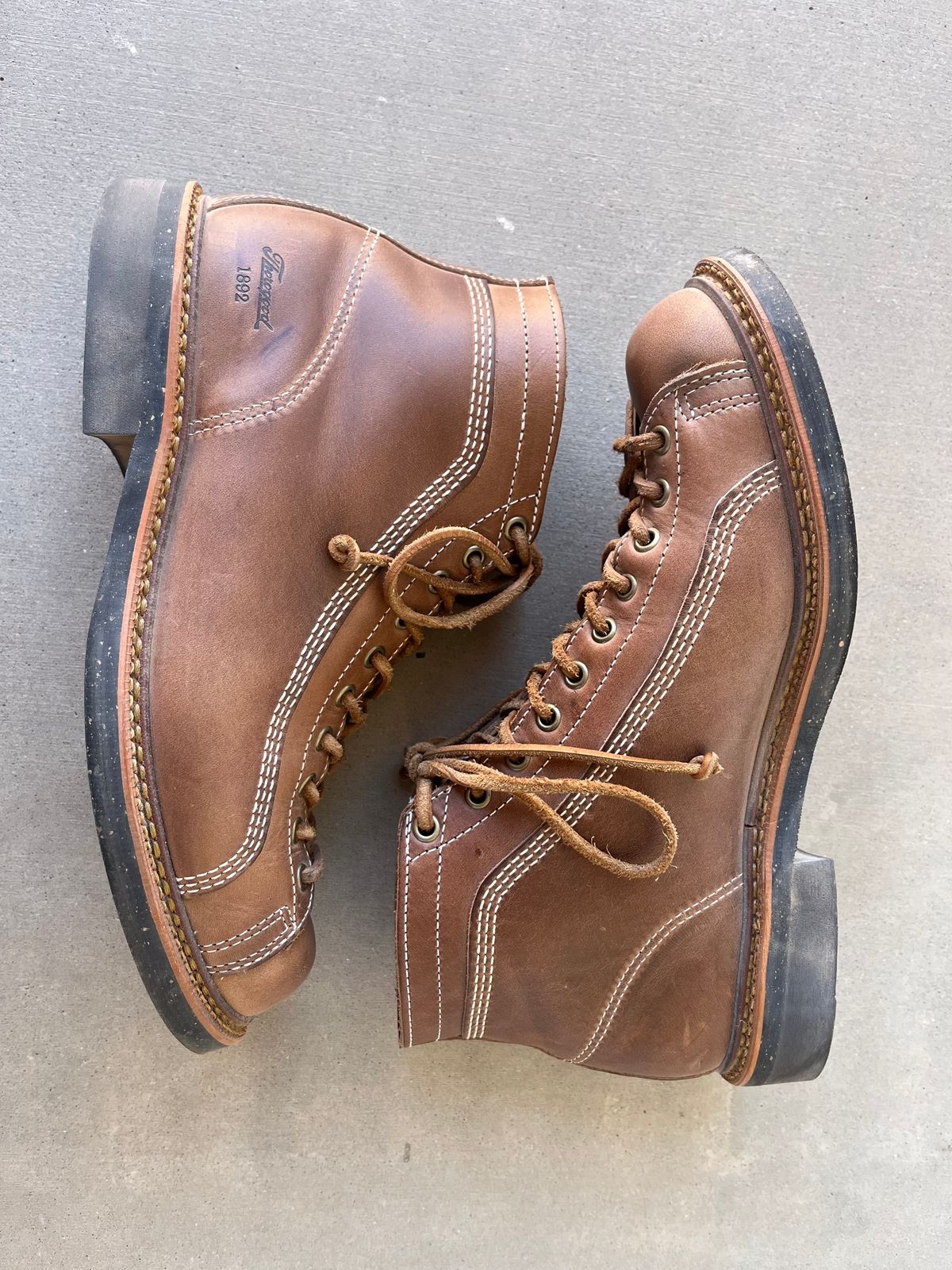 Photo by udi on February 5, 2025 of the Thorogood 1892 Portage in Horween Natural Chromexcel.