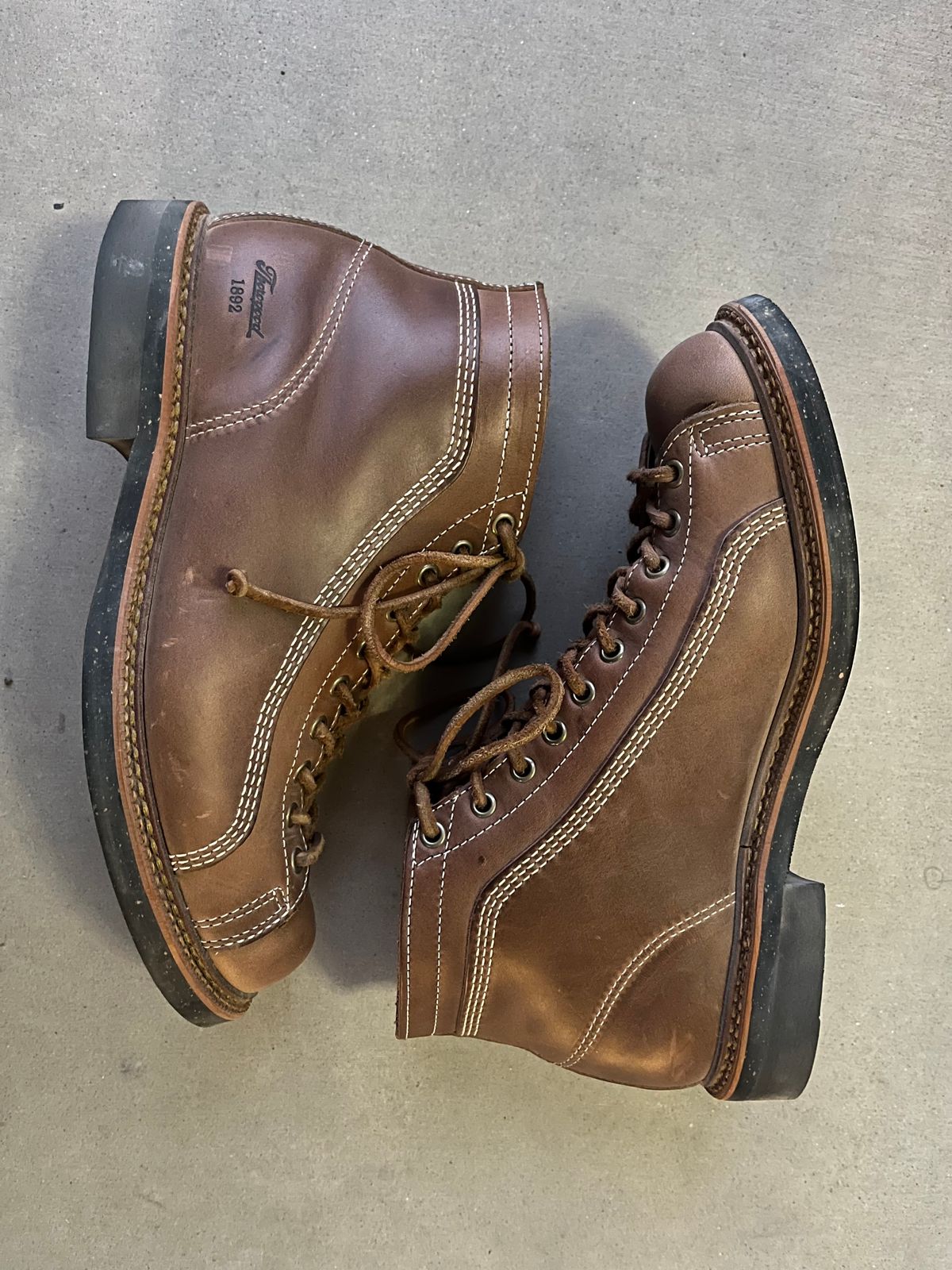 Photo by udi on March 6, 2025 of the Thorogood 1892 Portage in Horween Natural Chromexcel.