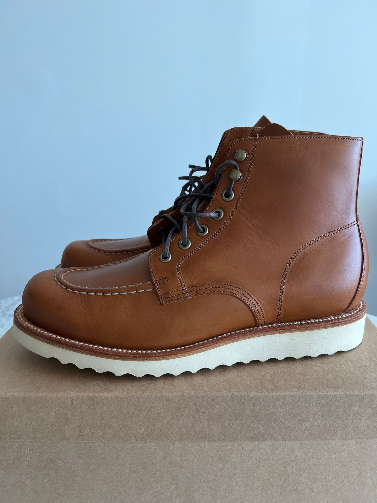 Photo by Jester_AU on October 2, 2022 of the Grant Stone Brass Boot in Badalassi Carlo Saddle Tan Minerva.