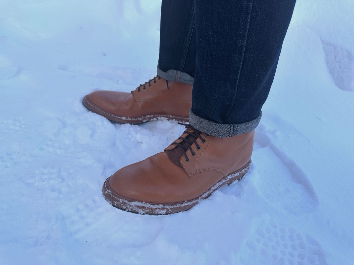 Photo by Hatsandboots on March 2, 2025 of the Grant Stone Edward Boot in Badalassi Carlo Natural Minerva.