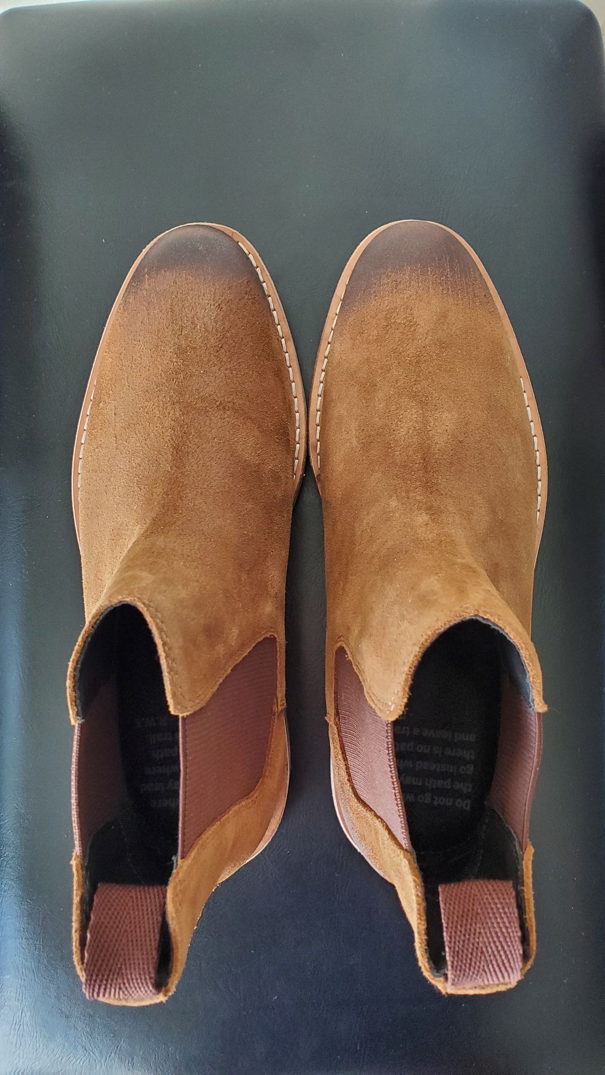 Photo by Moist_Nugget_M38 on October 1, 2023 of the HELM Boots The Finn in Sienna Rusan Waxed Suede.