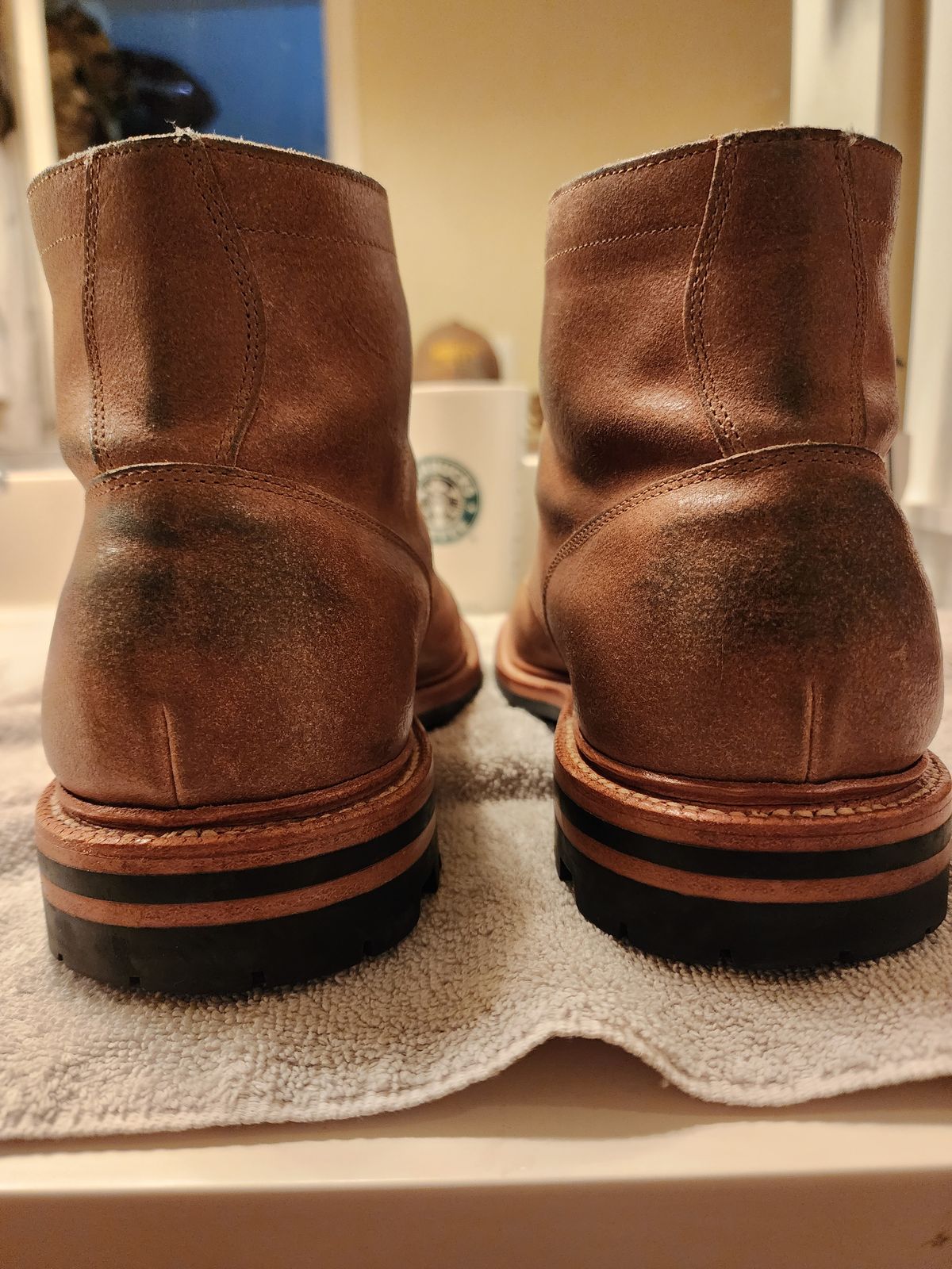 Photo by jagonzz on March 6, 2023 of the Grant Stone Diesel Boot in C.F. Stead Natural Waxy Commander Suede.