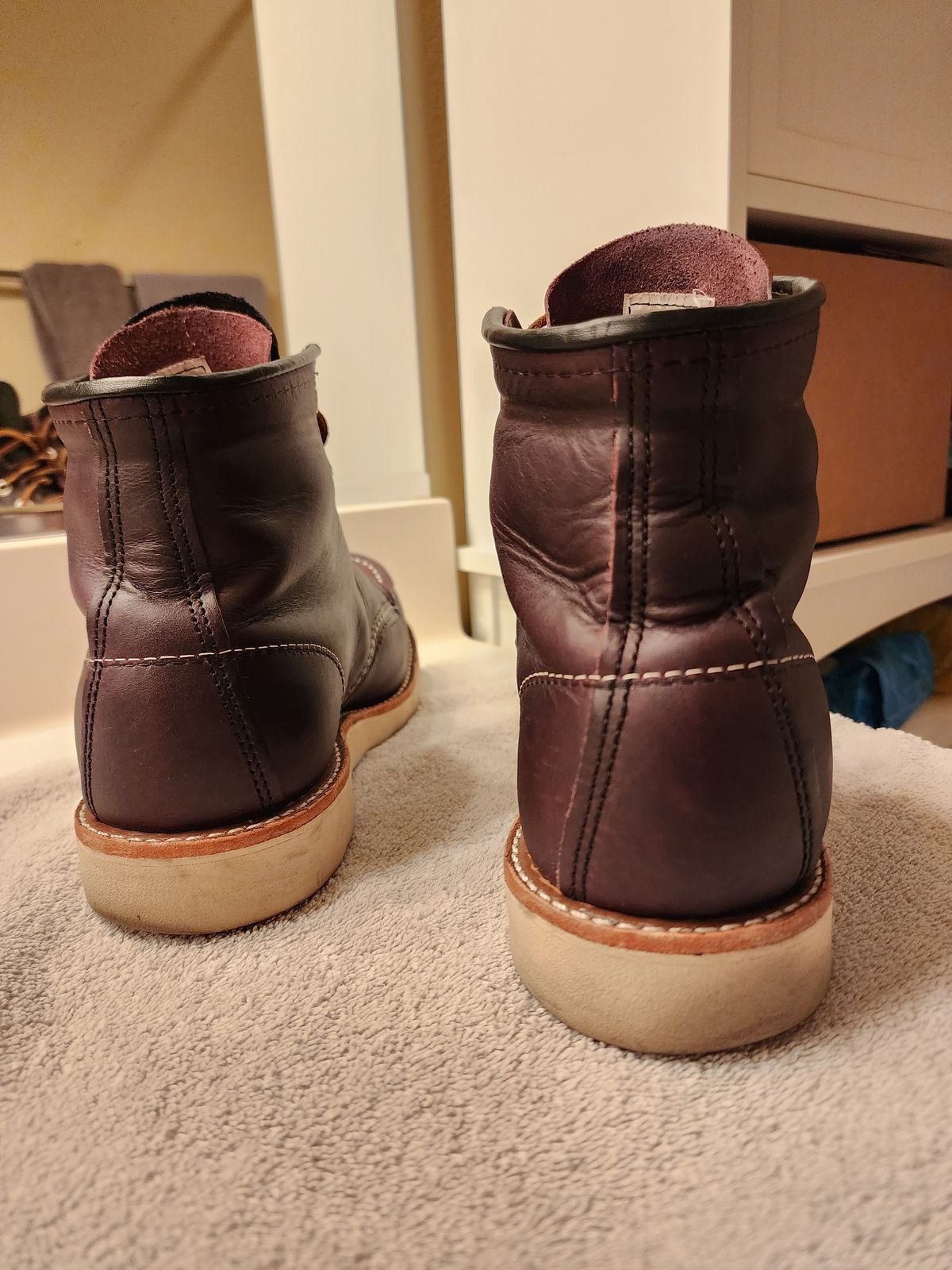 Photo by jagonzz on November 5, 2023 of the Red Wing 6-Inch Classic Moc in S.B. Foot Black Cherry Excalibur.