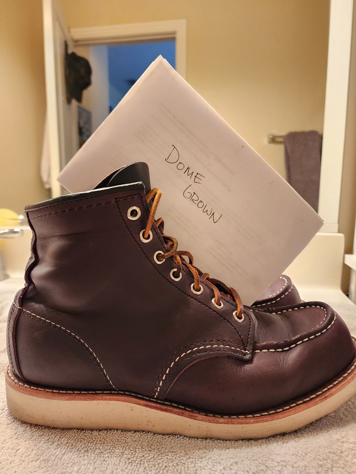 Photo by jagonzz on November 5, 2023 of the Red Wing 6-Inch Classic Moc in S.B. Foot Black Cherry Excalibur.