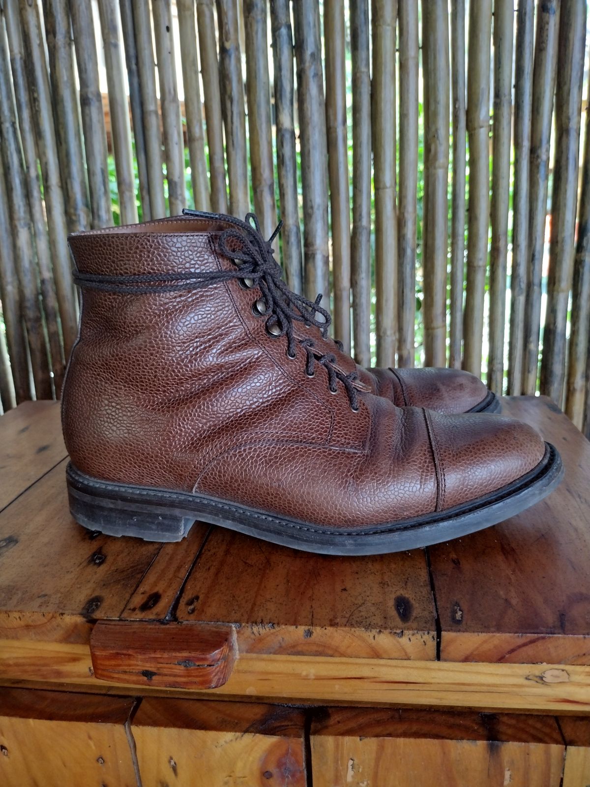 Photo by BenCh0074 on December 2, 2024 of the Caswell Boot Company Wilson in Du Puy Dark Brown Country Calf.