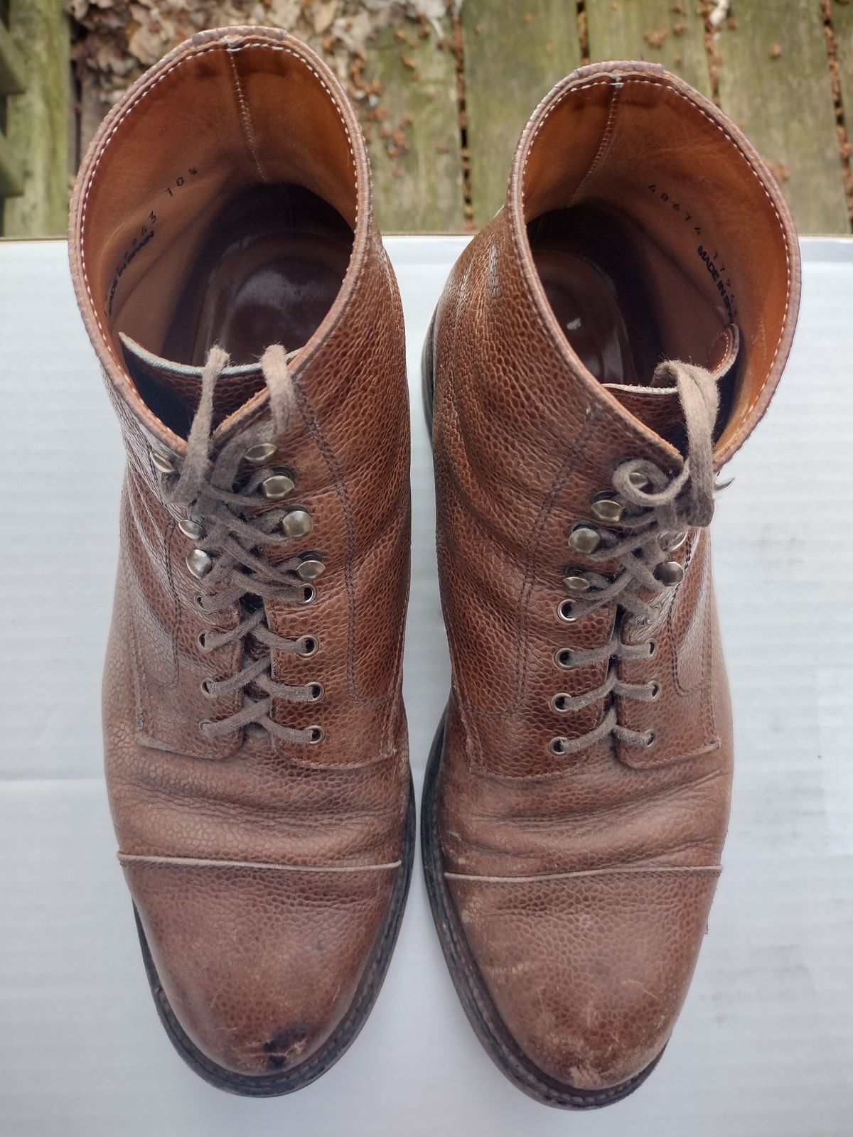 Photo by BenCh0074 on April 1, 2025 of the Caswell Boot Company Wilson in Du Puy Dark Brown Country Calf.