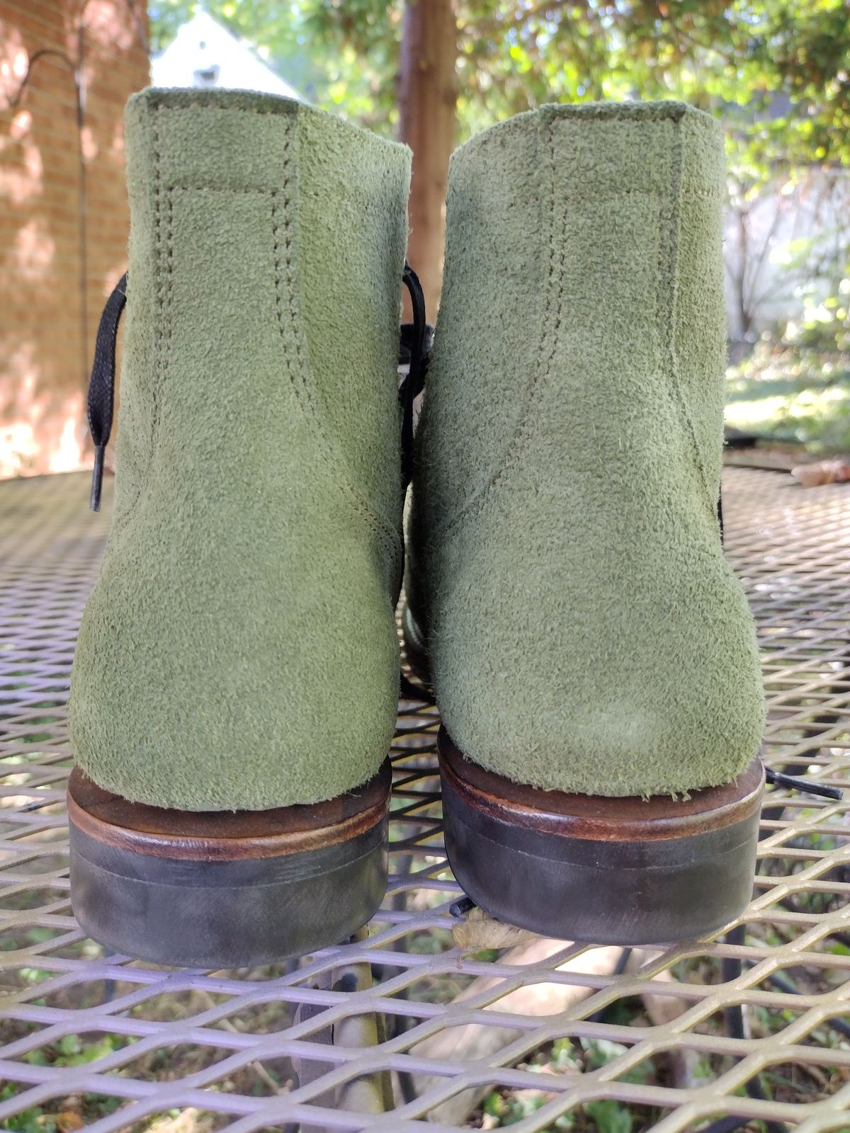 Photo by BenCh0074 on October 1, 2025 of the Oldspeed Service Boot 6” in Law Tannery Avocado Suede.