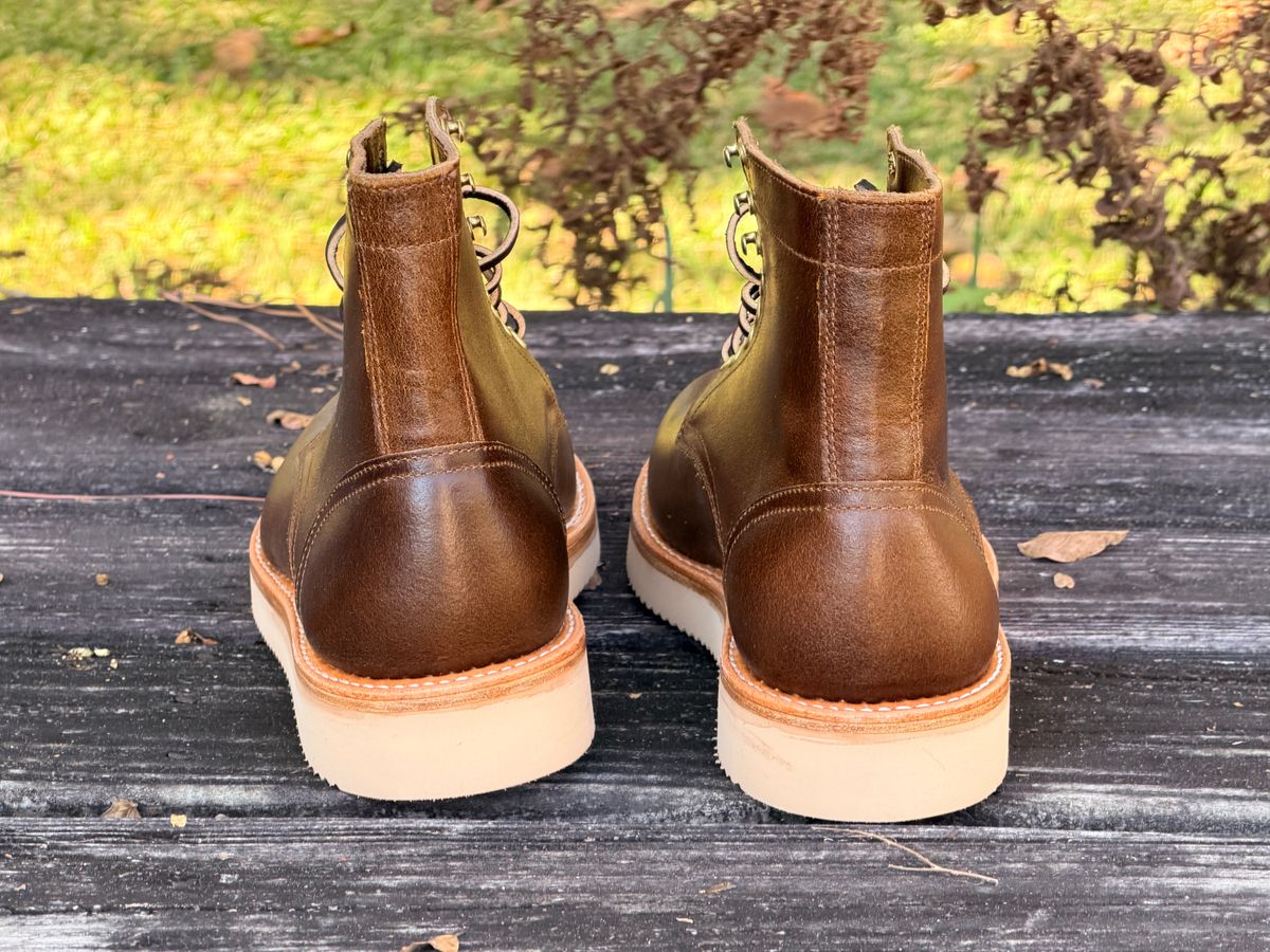 Photo by ShawnParr on September 28, 2025 of the Oak Street Bootmakers Trench Boot in Horween Cinnamon Waxed Flesh.