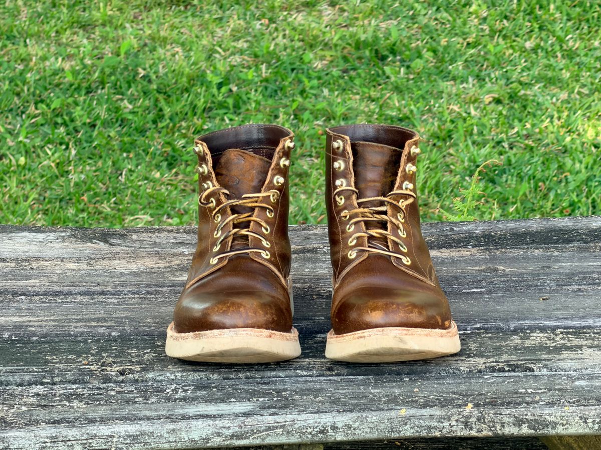 Photo by ShawnParr on March 29, 2026 of the Oak Street Bootmakers Trench Boot in Horween Cinnamon Waxed Flesh.