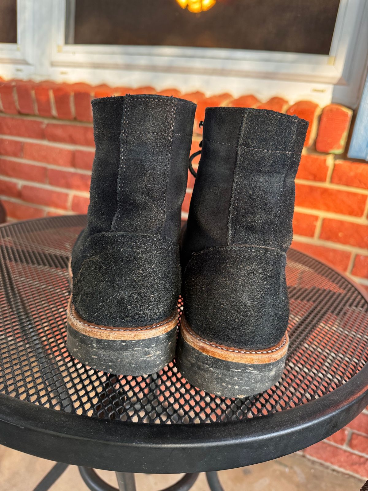 Photo by ShawnParr on November 3, 2023 of the Oak Street Bootmakers Trench Boot in Horween Natural Indigo Chromexcel Roughout.