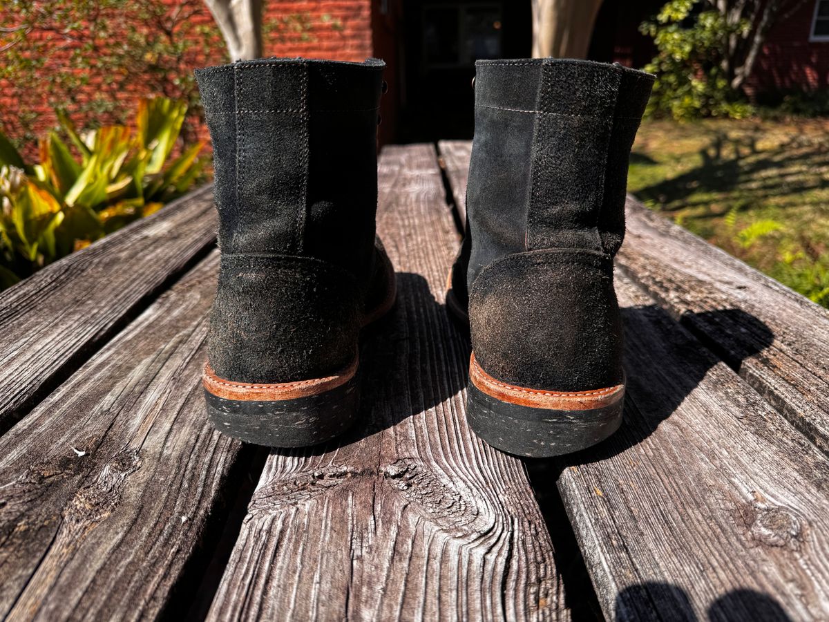 Photo by ShawnParr on March 2, 2024 of the Oak Street Bootmakers Trench Boot in Horween Natural Indigo Chromexcel Roughout.