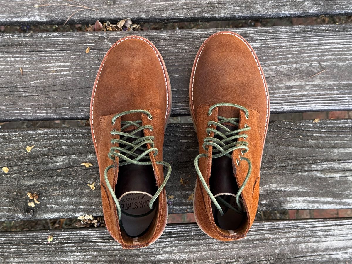 Photo by ShawnParr on October 1, 2024 of the Oak Street Bootmakers Field Boot in Seidel Aged Bark Roughout.