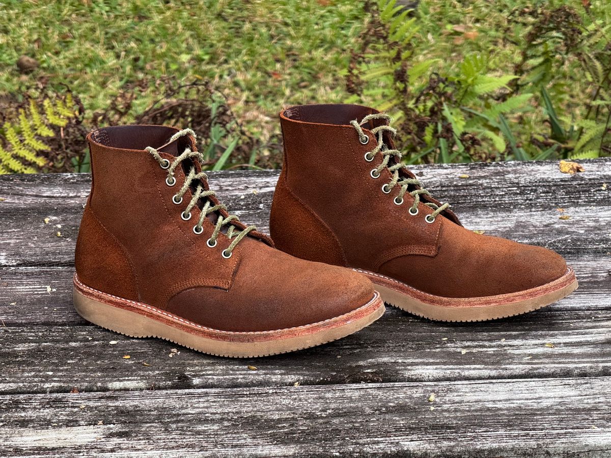 Photo by ShawnParr on November 2, 2024 of the Oak Street Bootmakers Field Boot in Seidel Aged Bark Roughout.
