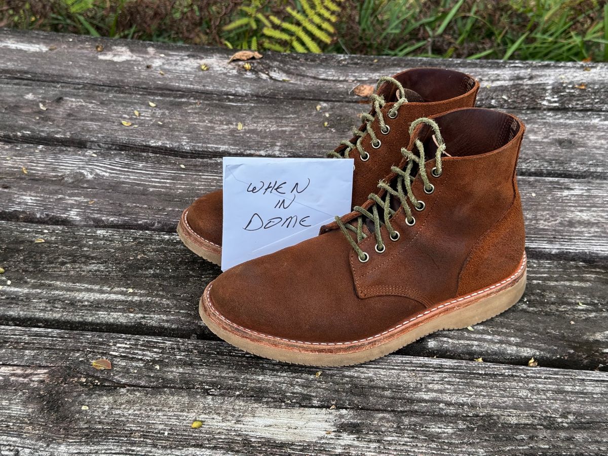 Photo by ShawnParr on November 2, 2024 of the Oak Street Bootmakers Field Boot in Seidel Aged Bark Roughout.
