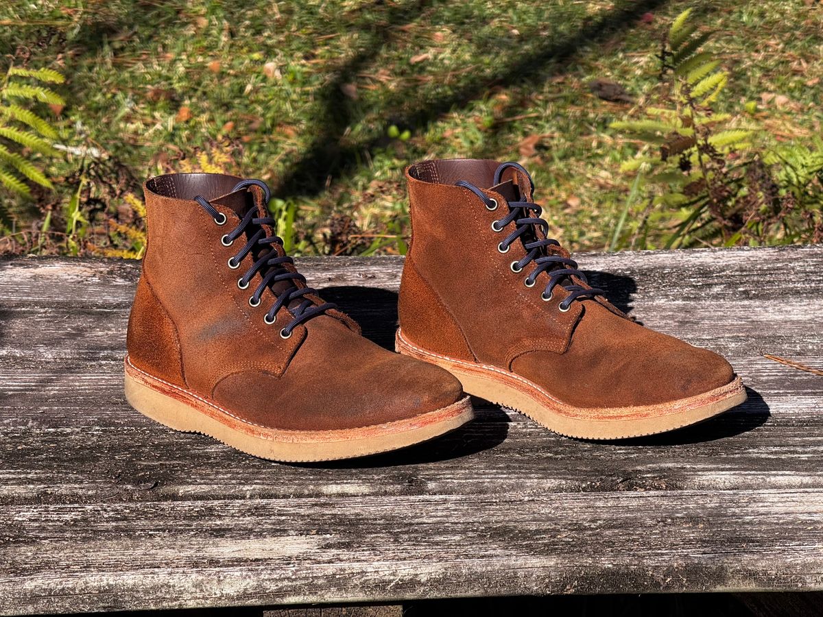 Photo by ShawnParr on December 1, 2024 of the Oak Street Bootmakers Field Boot in Seidel Aged Bark Roughout.
