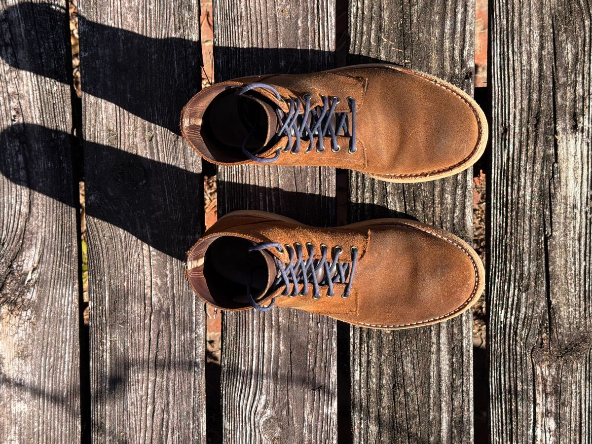 Photo by ShawnParr on December 1, 2024 of the Oak Street Bootmakers Field Boot in Seidel Aged Bark Roughout.