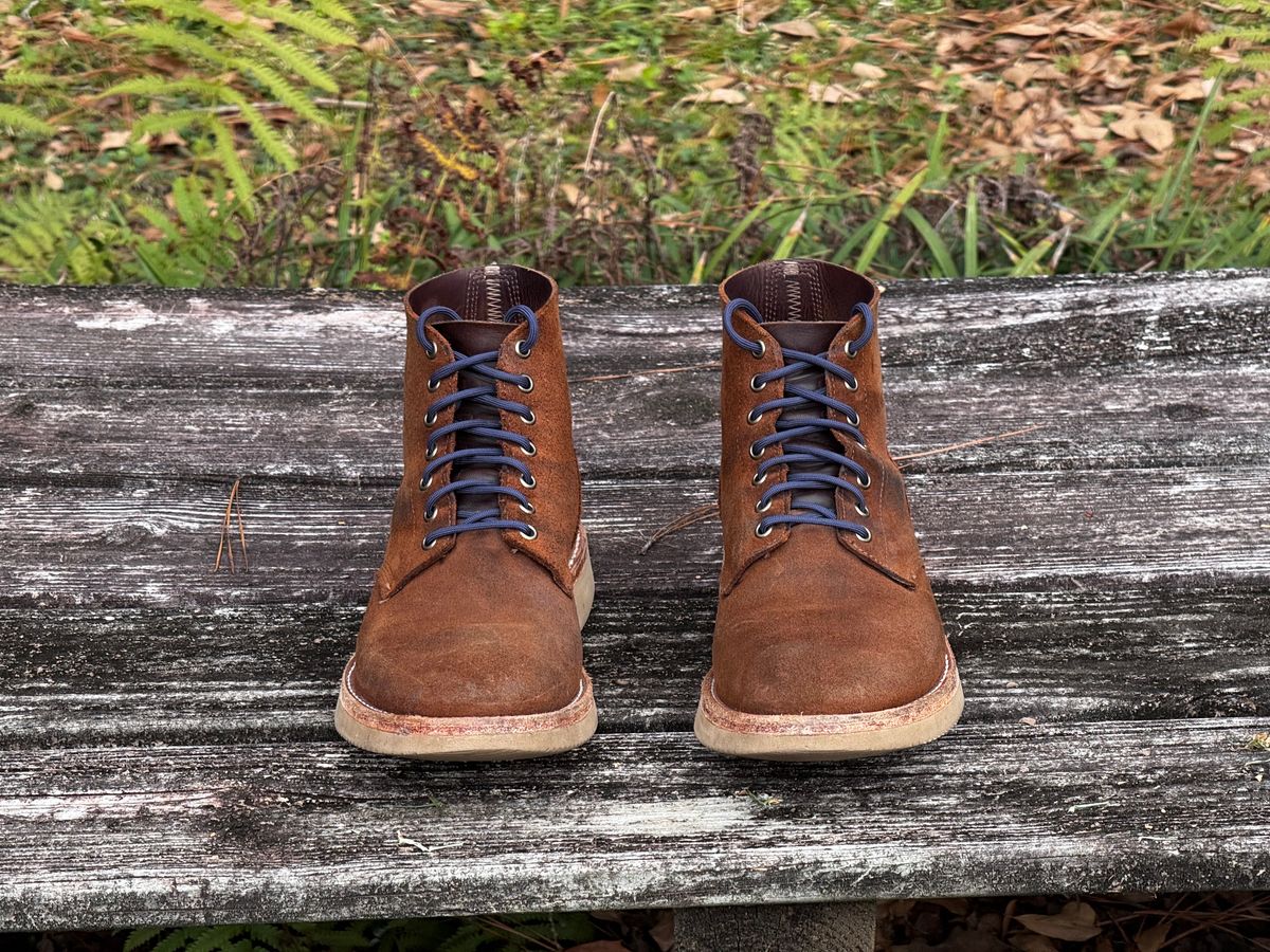 Photo by ShawnParr on January 4, 2025 of the Oak Street Bootmakers Field Boot in Seidel Aged Bark Roughout.