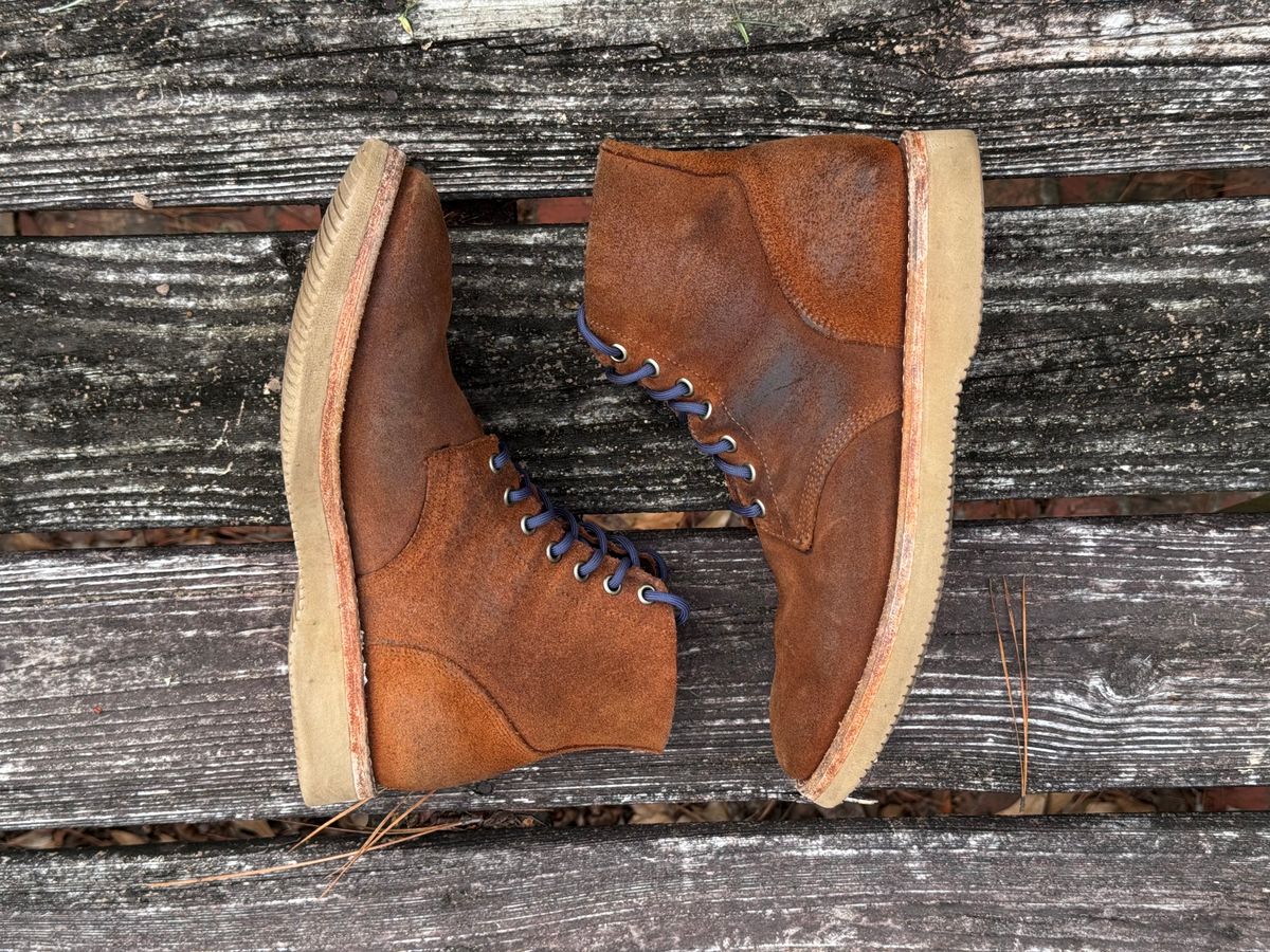 Photo by ShawnParr on January 4, 2025 of the Oak Street Bootmakers Field Boot in Seidel Aged Bark Roughout.