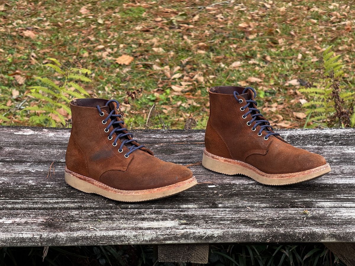 Photo by ShawnParr on January 4, 2025 of the Oak Street Bootmakers Field Boot in Seidel Aged Bark Roughout.