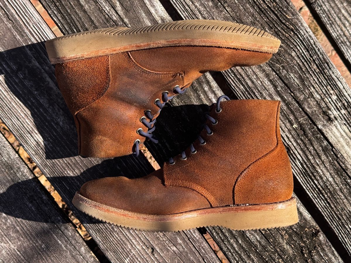 Photo by ShawnParr on February 1, 2025 of the Oak Street Bootmakers Field Boot in Seidel Aged Bark Roughout.