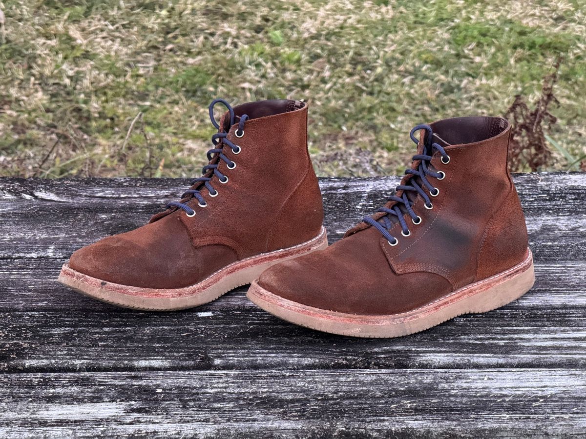 Photo by ShawnParr on March 3, 2025 of the Oak Street Bootmakers Field Boot in Seidel Aged Bark Roughout.
