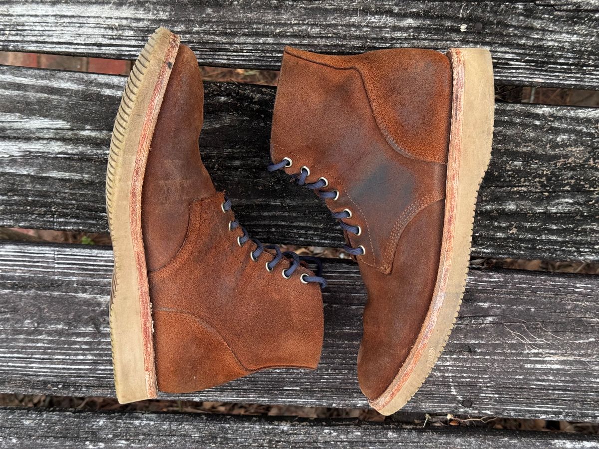 Photo by ShawnParr on March 3, 2025 of the Oak Street Bootmakers Field Boot in Seidel Aged Bark Roughout.