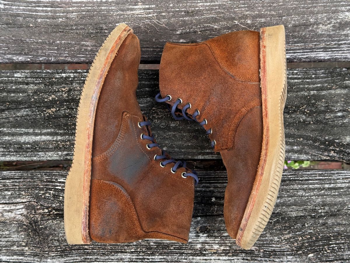 Photo by ShawnParr on April 4, 2025 of the Oak Street Bootmakers Field Boot in Seidel Aged Bark Roughout.