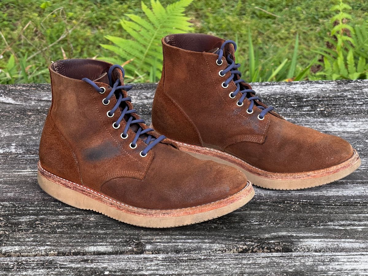 Photo by ShawnParr on April 4, 2025 of the Oak Street Bootmakers Field Boot in Seidel Aged Bark Roughout.