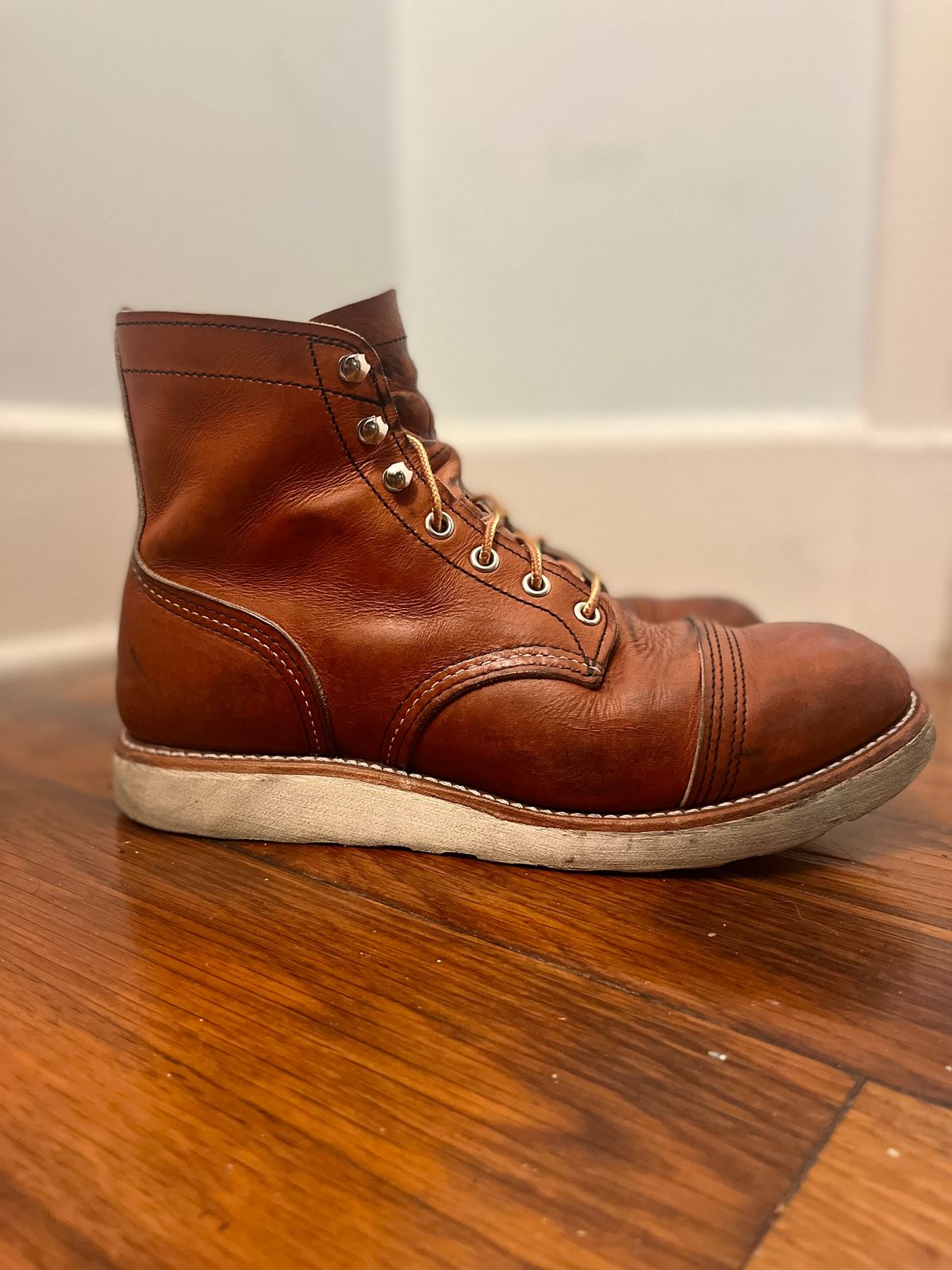 Photo by ethanisalive on November 6, 2022 of the Red Wing Iron Ranger in S.B. Foot Oro Legacy.