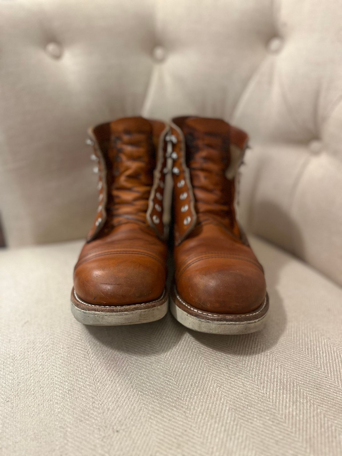 Photo by ethanisalive on December 6, 2022 of the Red Wing Iron Ranger in S.B. Foot Oro Legacy.