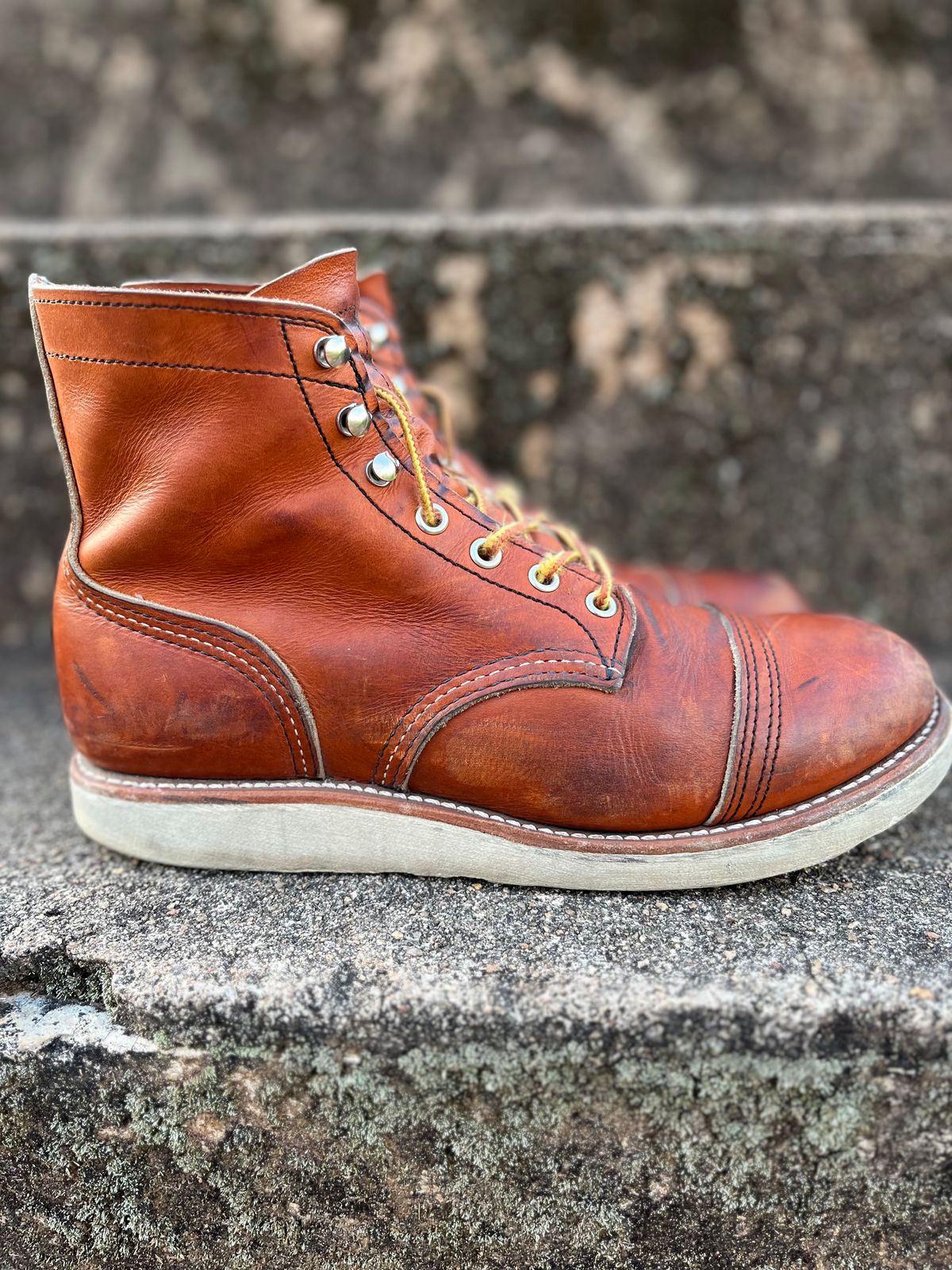 Photo by ethanisalive on February 5, 2023 of the Red Wing Iron Ranger in S.B. Foot Oro Legacy.