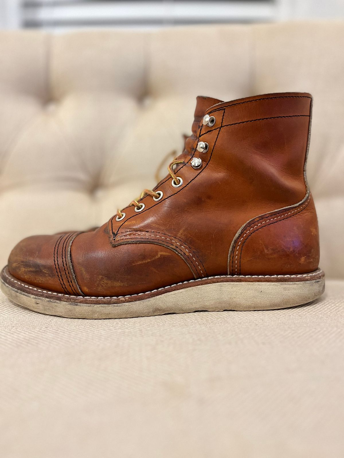 Photo by ethanisalive on March 6, 2023 of the Red Wing Iron Ranger in S.B. Foot Oro Legacy.