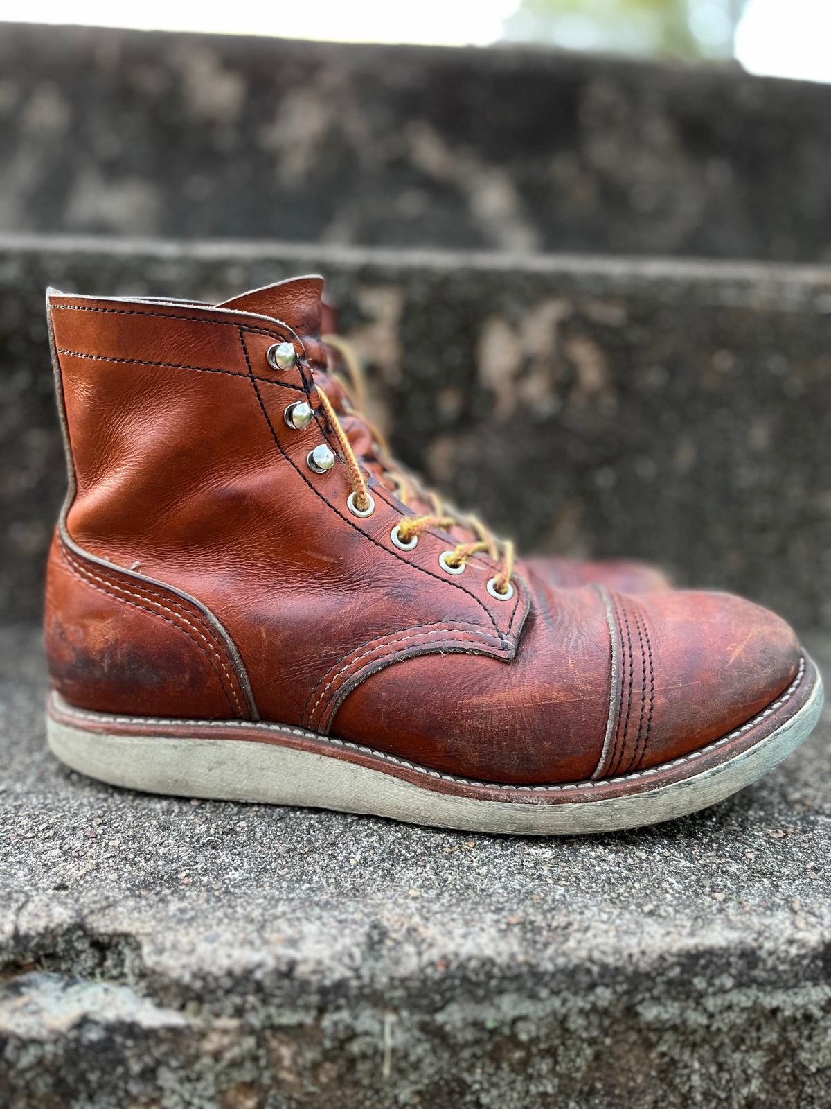 Photo by ethanisalive on April 5, 2023 of the Red Wing Iron Ranger in S.B. Foot Oro Legacy.