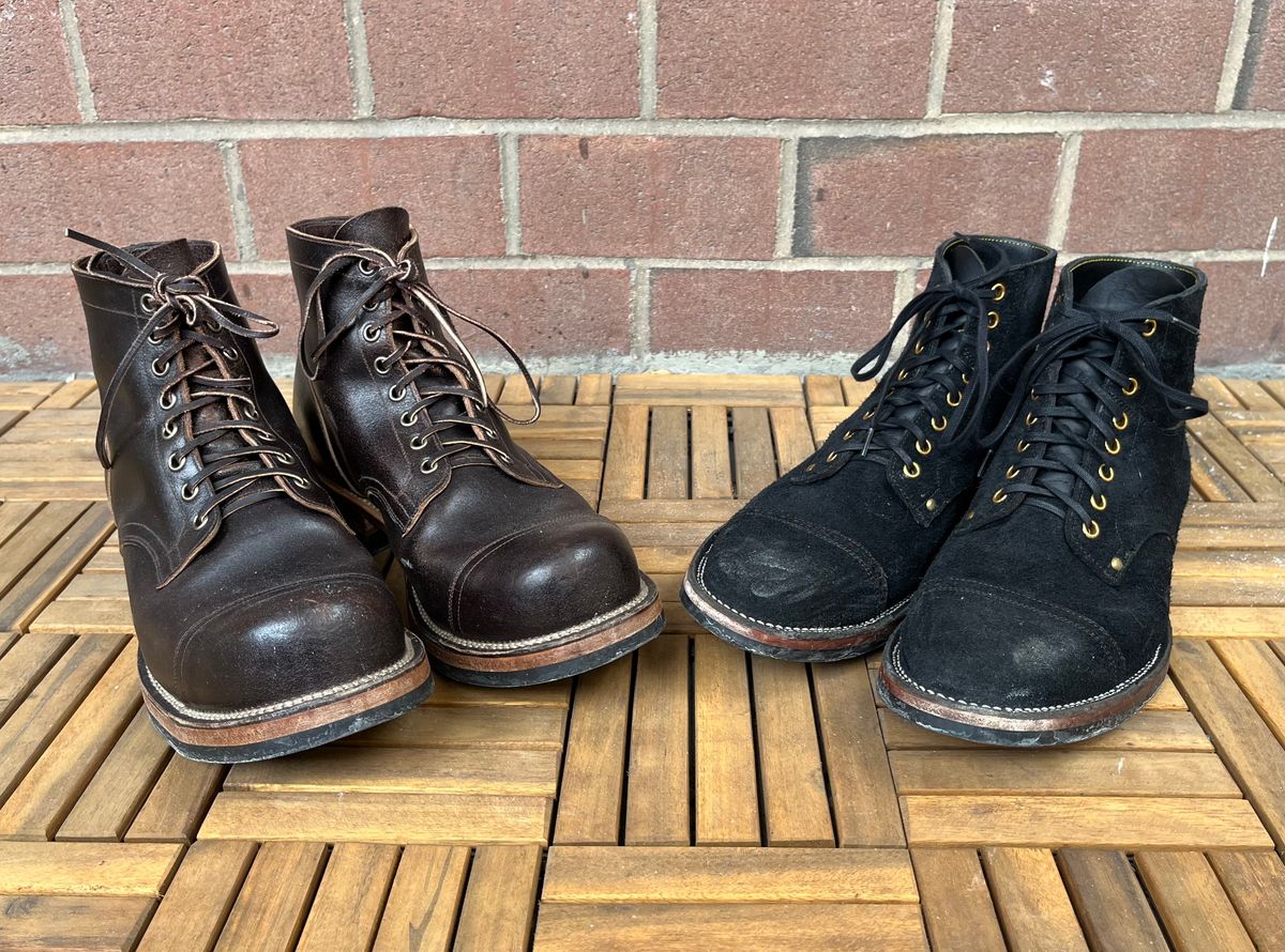 Photo by DesperadoUnderTheEaves on February 3, 2026 of the Viberg Service Boot in Horween Brown Waxed Flesh.
