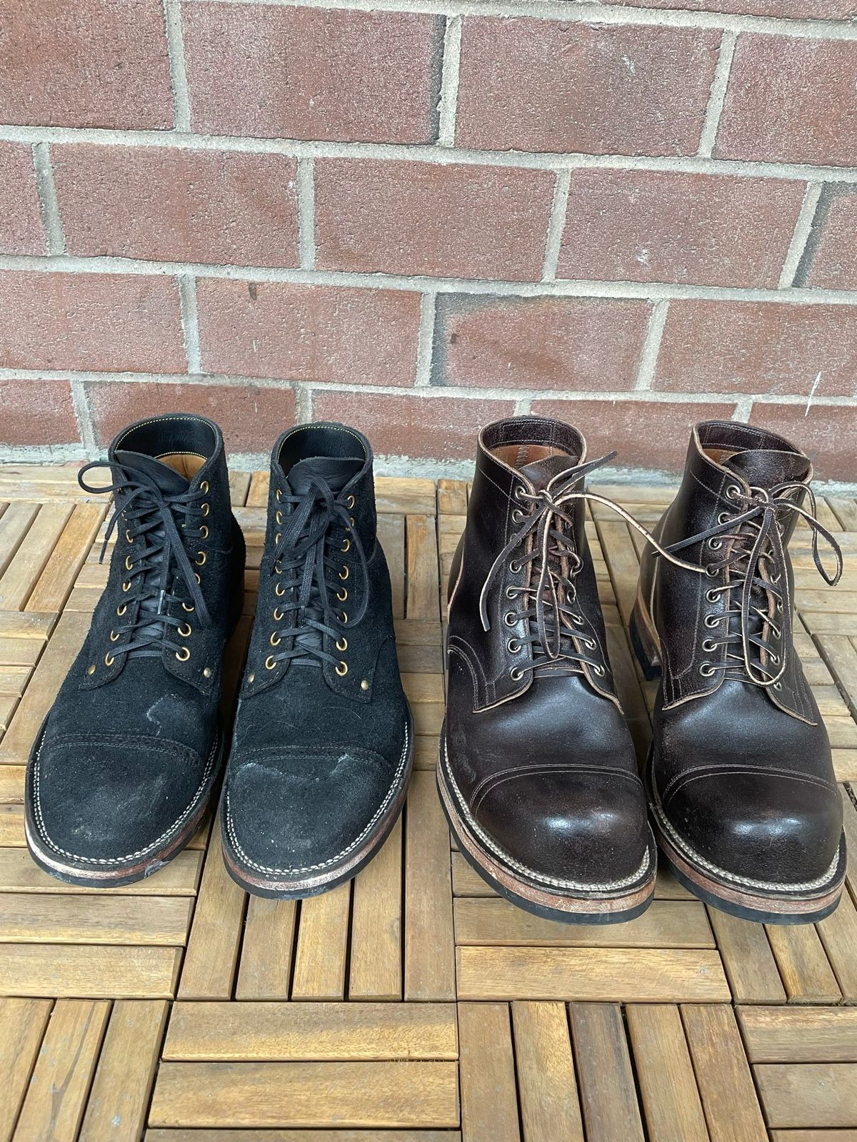 Photo by DesperadoUnderTheEaves on March 6, 2026 of the Viberg Service Boot in Horween Brown Waxed Flesh.