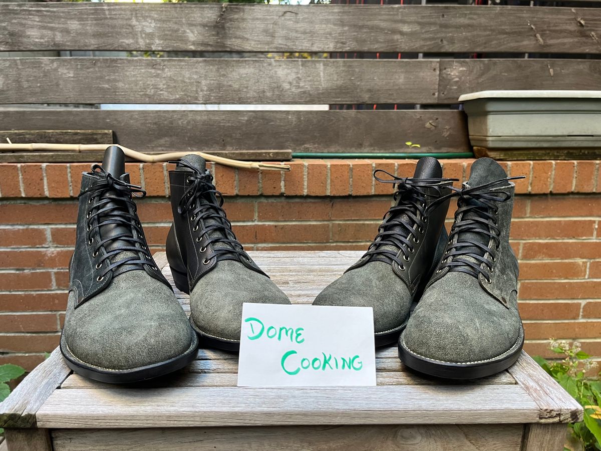 Photo by DesperadoUnderTheEaves on November 4, 2025 of the NF Bootmaker Belmont Boot in Horween Ink Essex & Horween Tumbled Black Latigo.