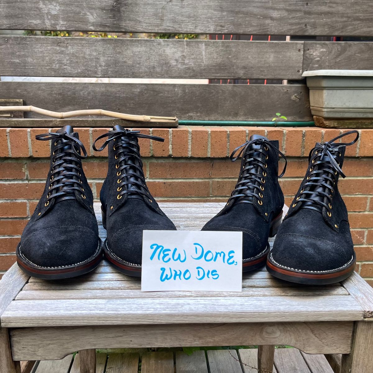 Photo by DesperadoUnderTheEaves on October 3, 2025 of the Iron Boots x Østmo Type 1 in Seidel Black Oil Tan Roughout.