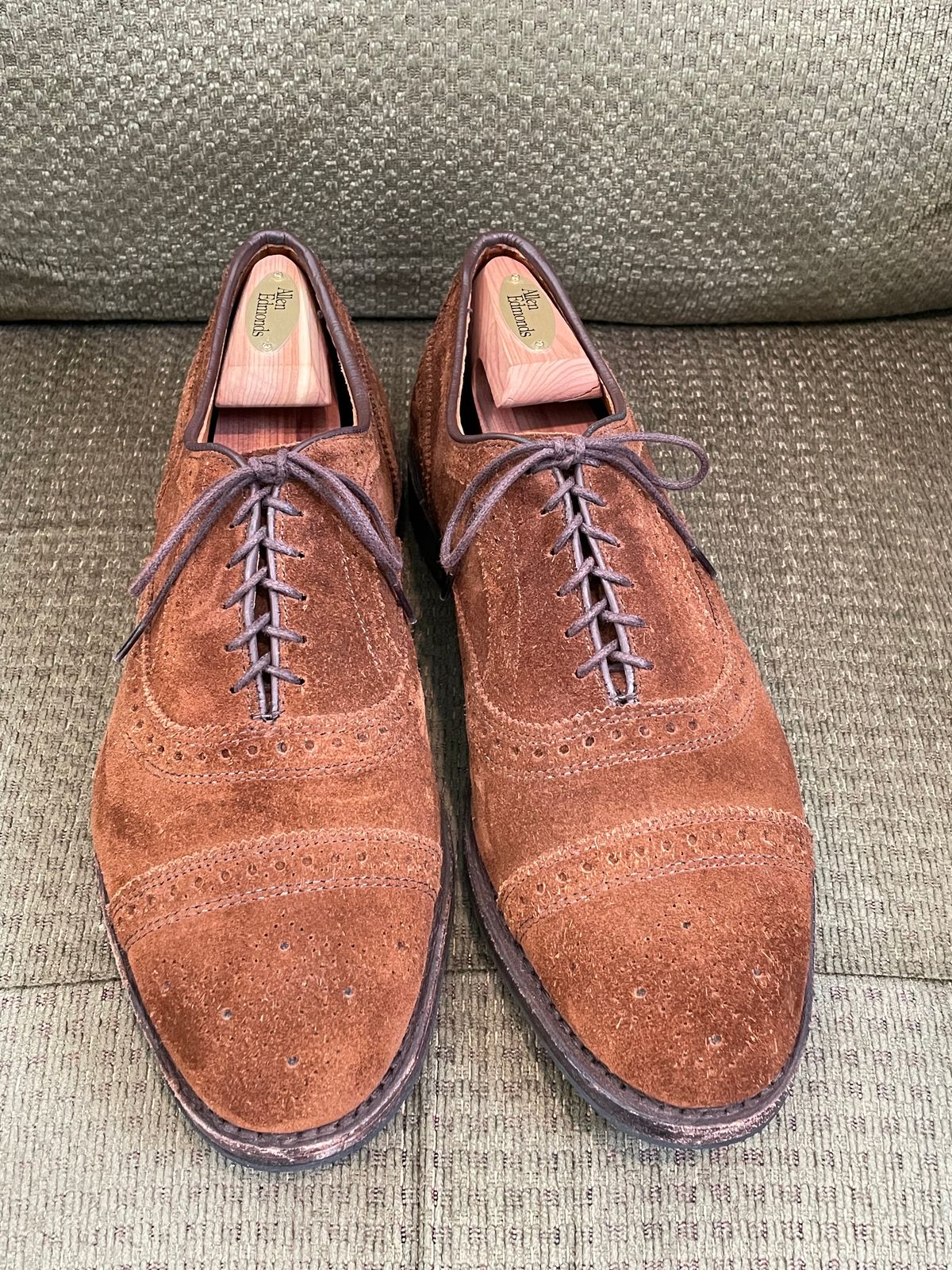 Photo by QuietRyter on October 1, 2023 of the Allen Edmonds Strand in Snuff Brown Suede.