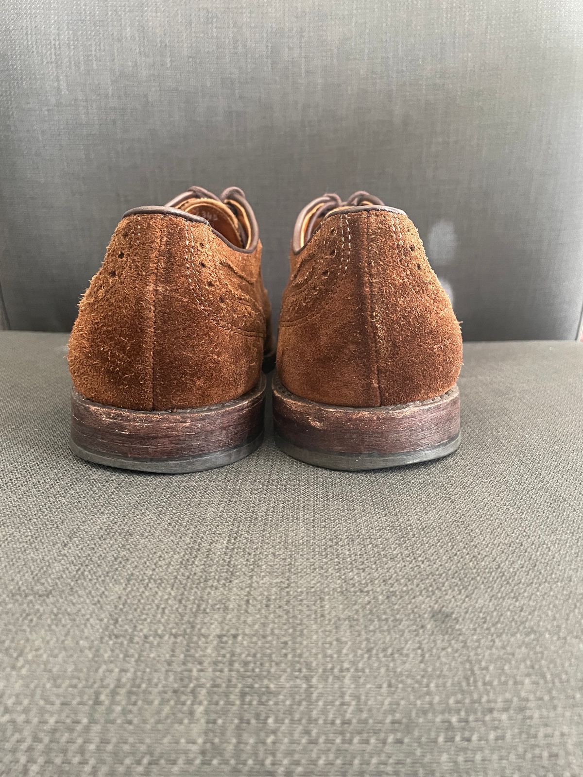 Photo by QuietRyter on November 4, 2023 of the Allen Edmonds Strand in Snuff Brown Suede.