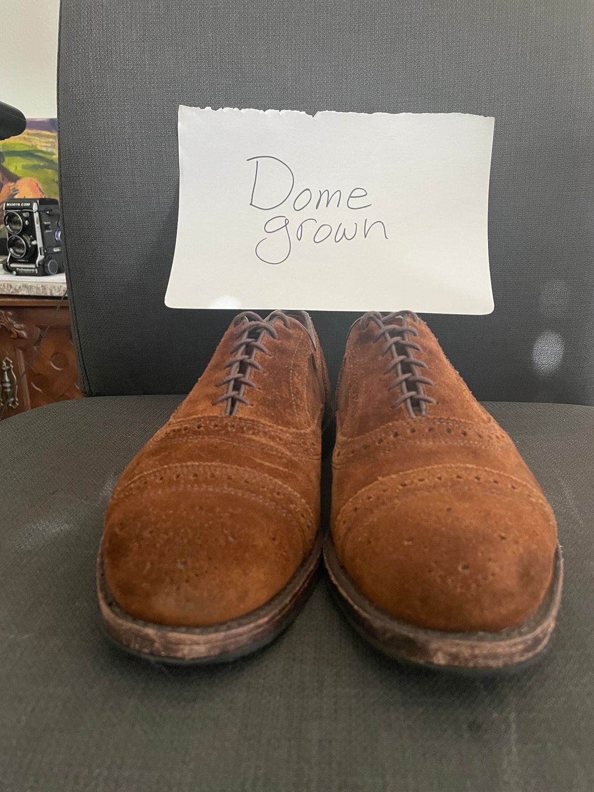 Photo by QuietRyter on November 4, 2023 of the Allen Edmonds Strand in Snuff Brown Suede.