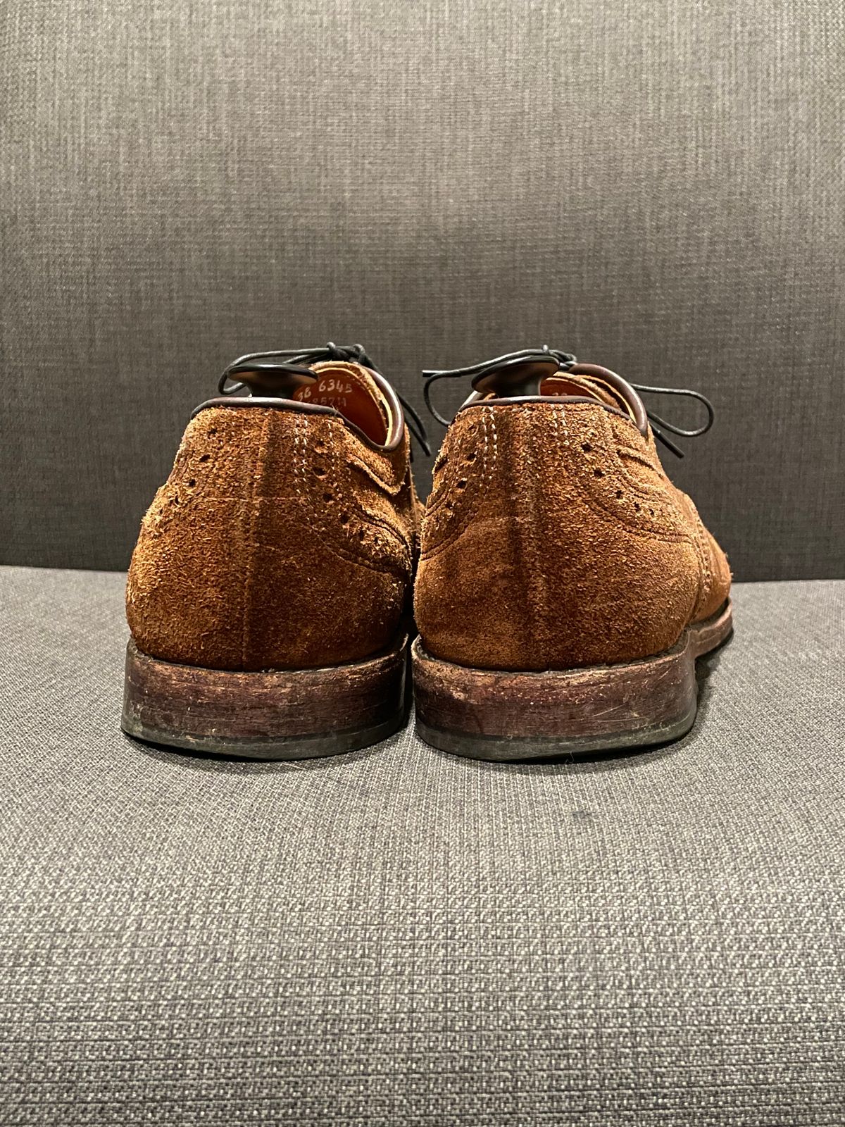 Photo by QuietRyter on January 6, 2024 of the Allen Edmonds Strand in Snuff Brown Suede.