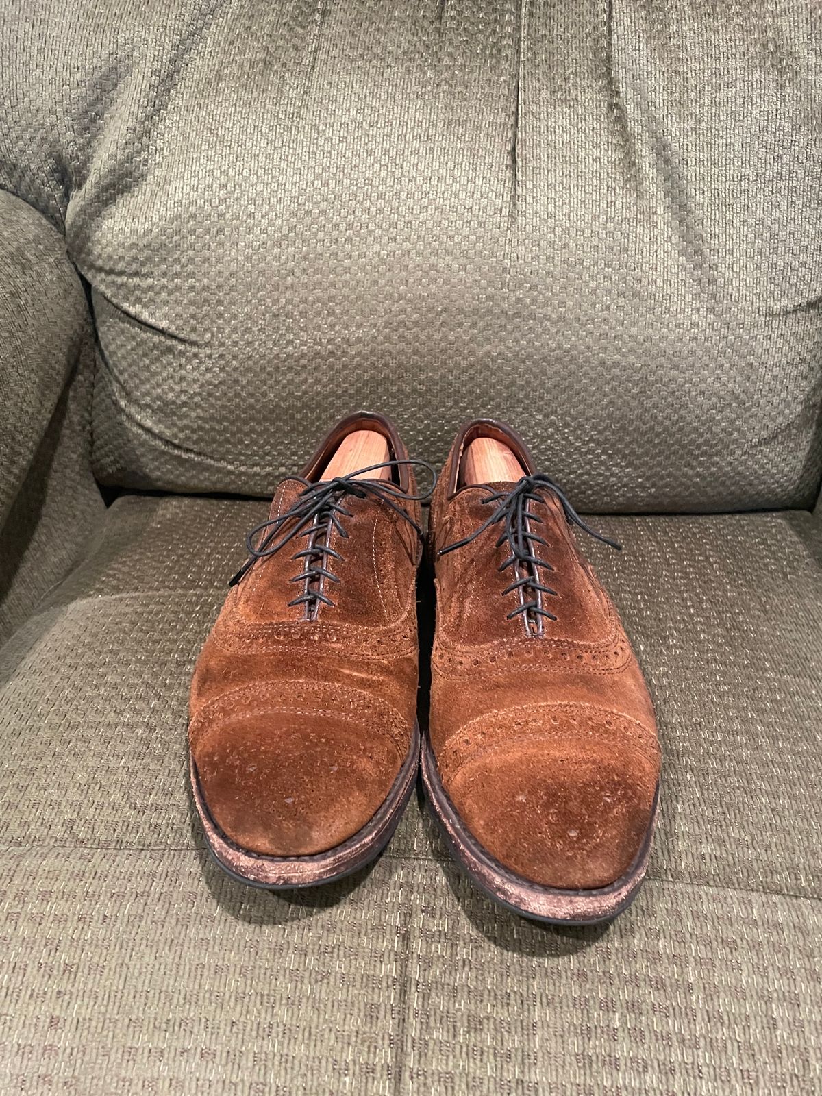 Photo by QuietRyter on February 6, 2024 of the Allen Edmonds Strand in Snuff Brown Suede.