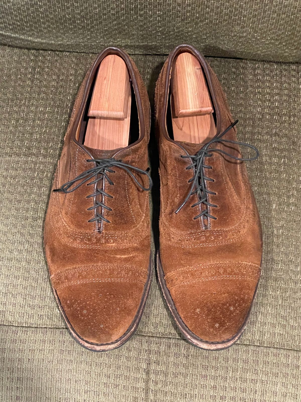 Photo by QuietRyter on February 6, 2024 of the Allen Edmonds Strand in Snuff Brown Suede.