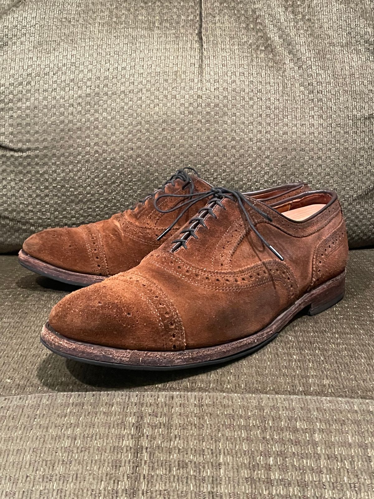 Photo by QuietRyter on April 6, 2024 of the Allen Edmonds Strand in Snuff Brown Suede.