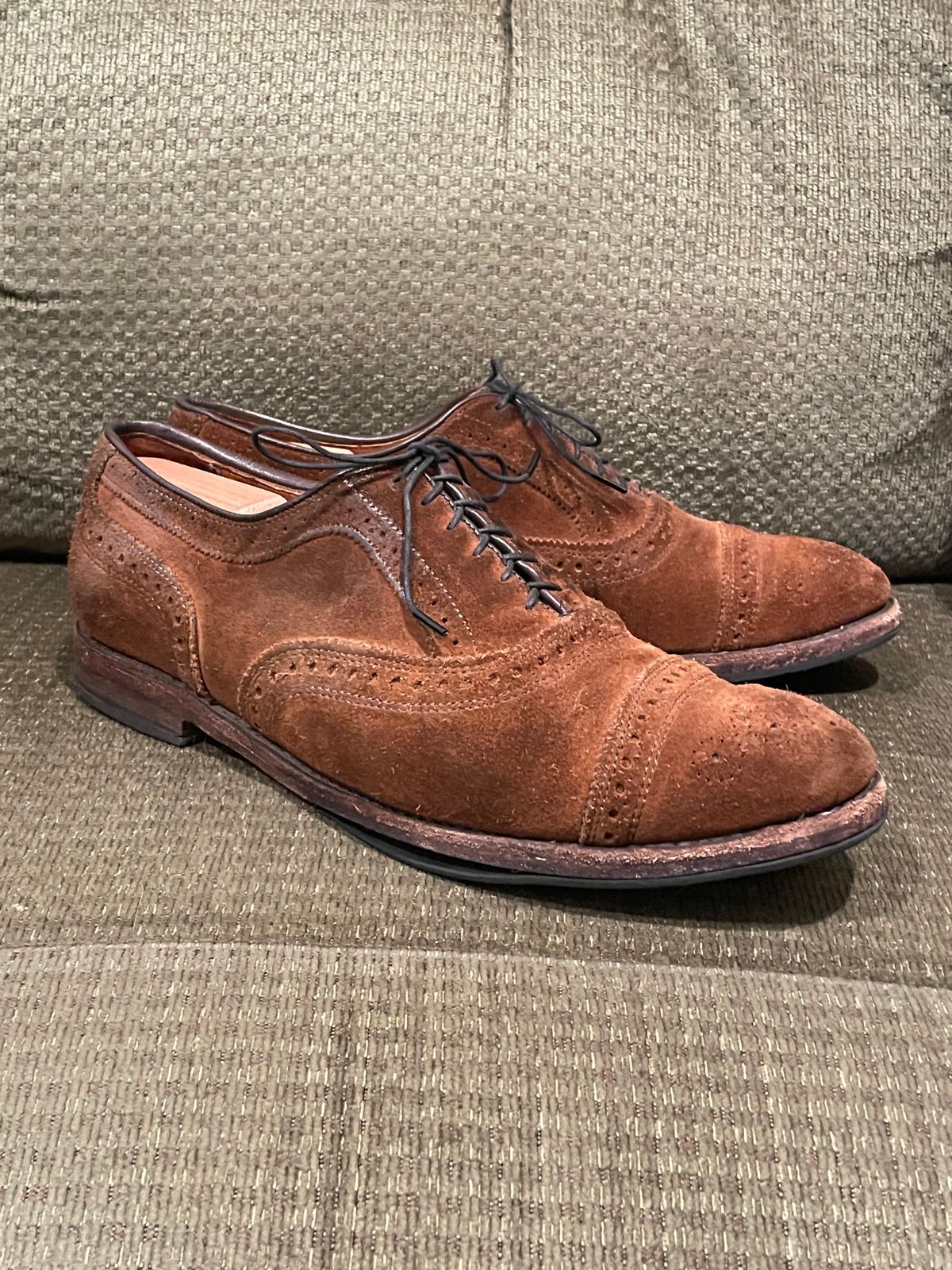 Photo by QuietRyter on April 6, 2024 of the Allen Edmonds Strand in Snuff Brown Suede.