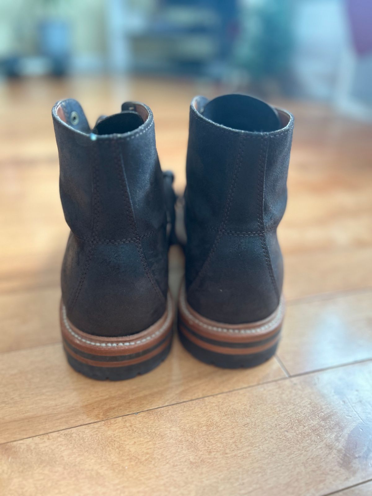 Photo by Paul_East on December 4, 2022 of the Grant Stone Brass Boot in C.F. Stead Earth Waxy Commander Suede.