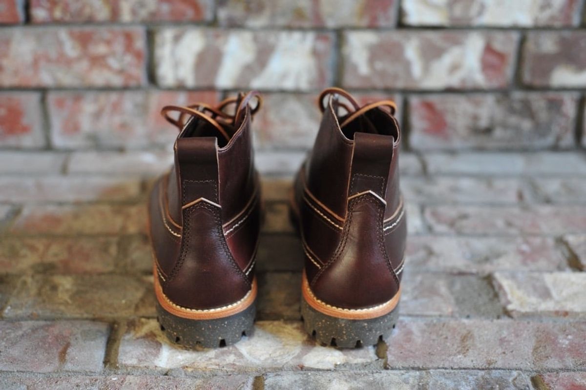 Photo by Shawn on October 4, 2023 of the Oak Street Bootmakers Camp Boot in Horween Brown Chromexcel.
